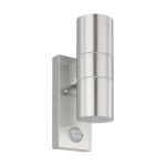 Eglo Wall Light Riga 5 Stainless Steel Up & Down 2W 250lm - 830 Warm White | IP44 - Motion Sensor